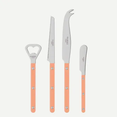 Bistrot Shiny Nude Pink Bistrot Aperitif Set (Bottle Opener, Tomato Knife, Cheese Knife Large, Butter Spreader)