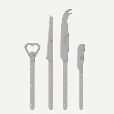 Bistrot Vintage Grey Bistrot Aperitif Set (Bottle Opener, Tomato Knife, Cheese Knife Large, Butter Spreader)