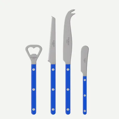 Bistrot Vintage Lapis Blue Bistrot Aperitif Set (Bottle Opener, Tomato Knife, Cheese Knife Large, Butter Spreader)
