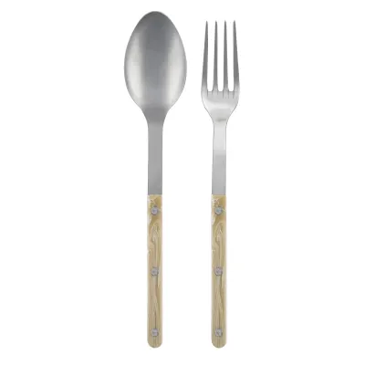 Bistrot Vintage Faux Horn 2-Pc Serving Set 10.25" (Fork, Spoon)