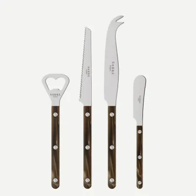 Bistrot Faux Buffalo Bistrot Aperitif Set (Bottle Opener, Tomato Knife, Cheese Knife Large, Butter Spreader)