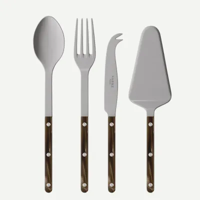 Bistrot Vintage Faux Buffalo Set Of 4 Serving Pieces (Serving Spoon, Serving Fork, Cheese Knife Large, Tart Slicer)