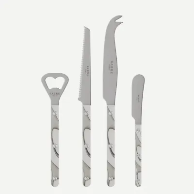 Bistrot Vintage Dune Ivory Bistrot Aperitif Set (Bottle Opener, Tomato Knife, Cheese Knife Large, Butter Spreader)