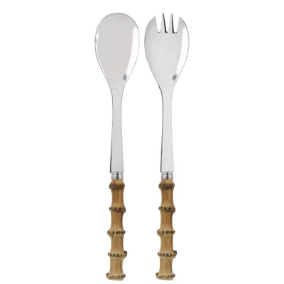 Panda Bamboo 2-Pc Salad Serving Set 10.25" (Fork, Spoon)