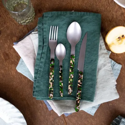 Bistrot Vintage Camouflage Green Flatware