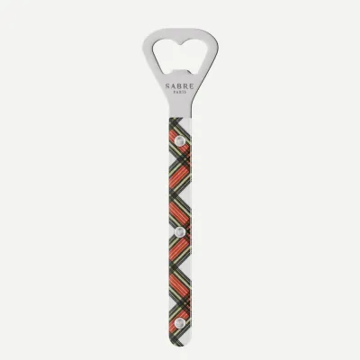 Bistrot Tartan White Bottle Opener 6"1/4