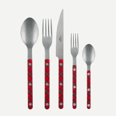 Bistrot Vintage Tartan Red Flatware