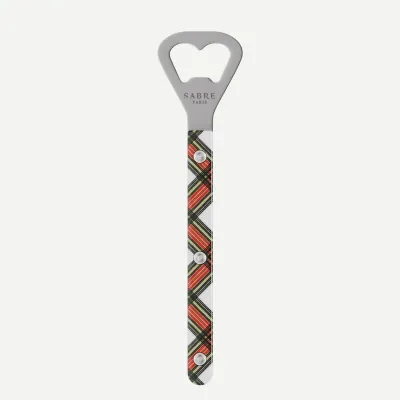 Bistrot Vintage Tartan White Bottle Opener 6"1/4
