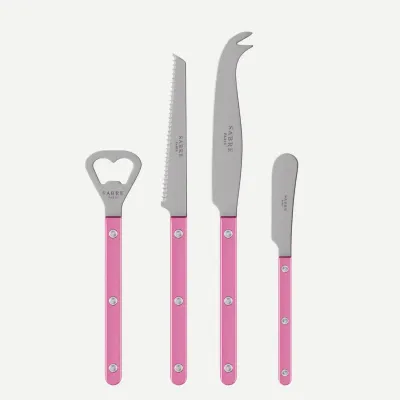 Bistrot Vintage Pearly Pink Bistrot Aperitif Set (Bottle Opener, Tomato Knife, Cheese Knife Large, Butter Spreader)