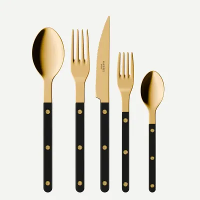 Bistrot Gold Solid Black Flatware