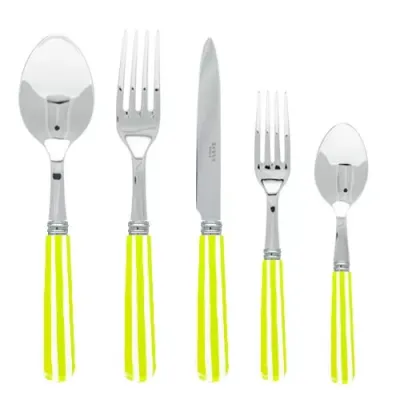 White Stripe Lime Flatware