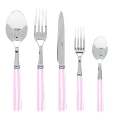 White Stripe Pink Steak Knife 9"