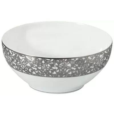 Salamanque Platinum White  Salad Bowl Diam 9.8 in