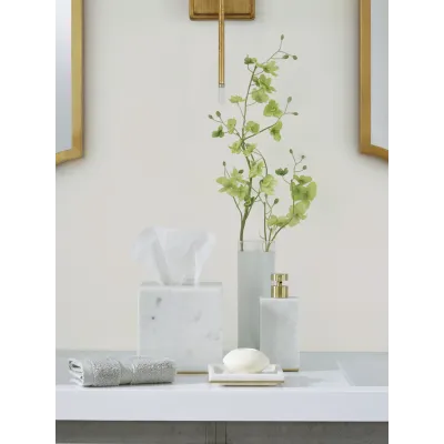 Pietra Marble White/Gold Bath Accessories