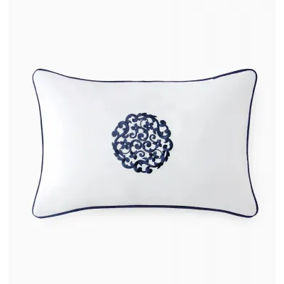 Storia Decorative Pillow 12 x 18 White/Navy