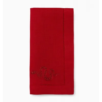 Lny2025 Set of 4 Snake Dinner Napkin 20 x 20 Red/Red