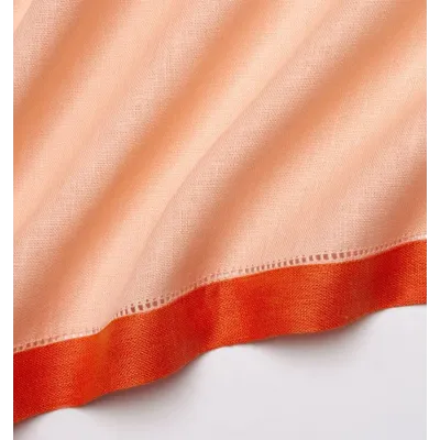 Roma Set of 4 Colorblock Dinner Napkin 20 x 20 Cameo/Tangerine