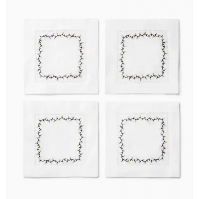 Luci Set of 4 Cocktail Napkin 6 x 6 Gold/Silver