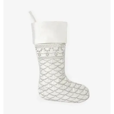 Bolzano Zardozi Stocking Ivory/Silver