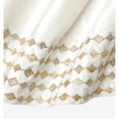 Lucido Beaded Harlequin Tree Skirt 60 Ivory/Gold