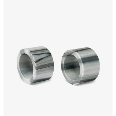 Anelli Set of 2 Napkin Ring Boxed Grey
