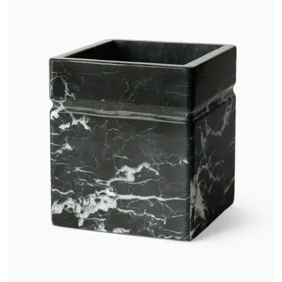 Marquina Black Waste Basket 7.50" x 7.50" x 8.50"