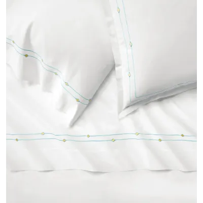 Diamantini White/Aqua Bedding