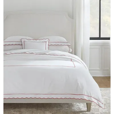 Pettine White/Crimson Bedding