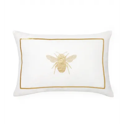 Ronzio Decorative Pillow 12 x 18 White/Gold