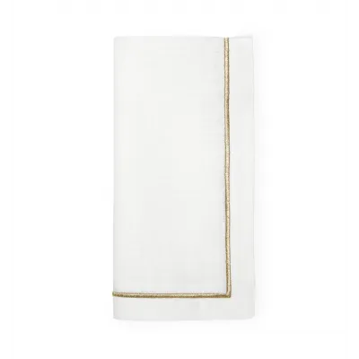 Seaton Set of 4 Dinner Napkin 20 x 20 White/Gold