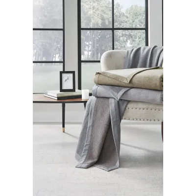 Nerino Superfine Merino Wool Blankets Cashew/Ivory