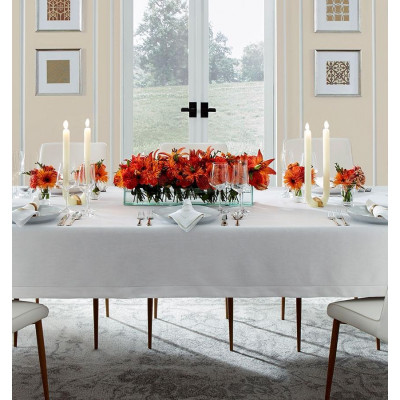 Classico Round Tablecloth 90 x 0 White