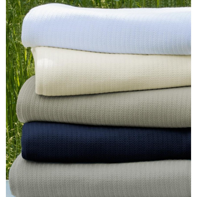 Grant Grey Woven Stripe Cotton Blankets