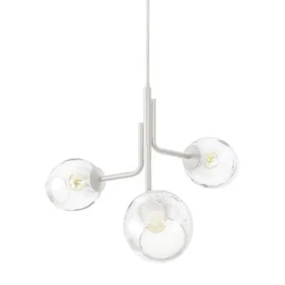 Caledonia Chandelier with 3 Globes White HF