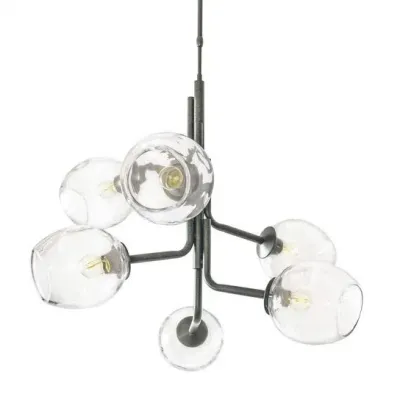 Caledonia Chandelier with 6 Globes Natural Iron
