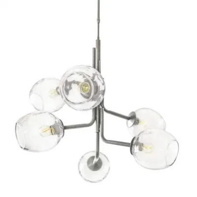 Caledonia Chandelier with 6 Globes Sterling