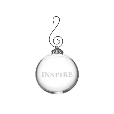 Engraved "Inspire" Round Ornament in Gift Box
