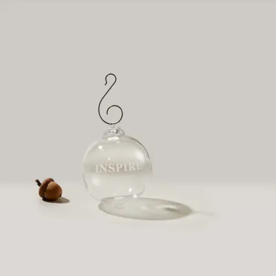 Engraved "Inspire" Round Ornament in Gift Box