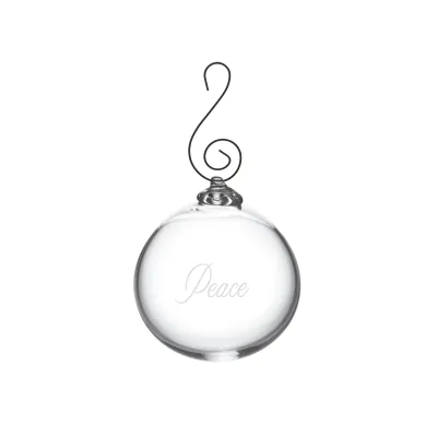 Engraved "Peace" Round Ornament