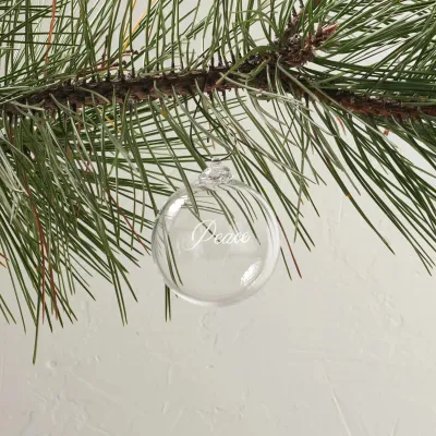 Engraved "Peace" Round Ornament