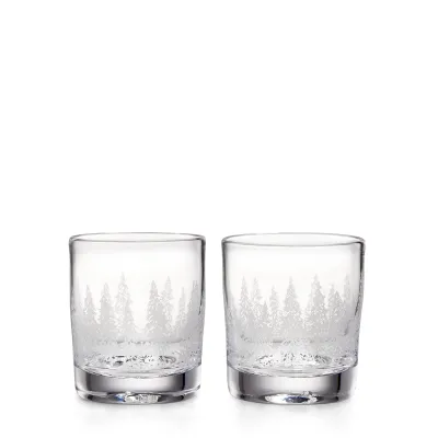 Engraved Forest Ascutney Double Old-Fashioned Set of 2