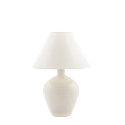Belmont Crackle Ivory Pottery Lamp Medium