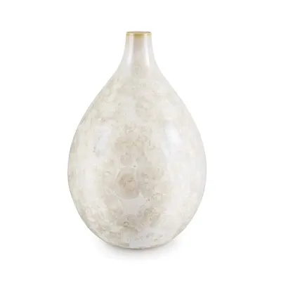 Teardrop Vase, Medium – Crystalline Candent White