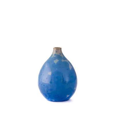 Crystalline Teardrop Vase Small Cobalt