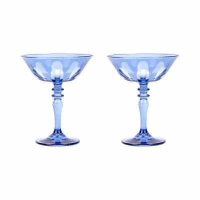 Acqua Rialto Glass Coupe 10 oz Thistle (Light Blue)