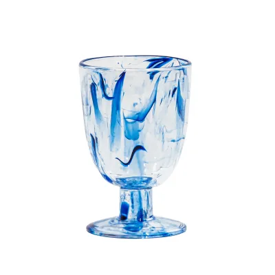 Aegean Swirl Acrylic Goblet, Blue, 14 oz.