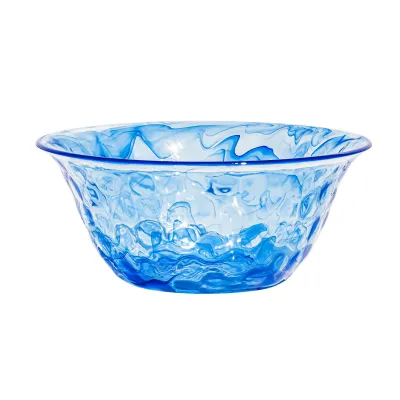 Aegean Swirl Acrylic Serve Bowl, Blue, 12.5"
