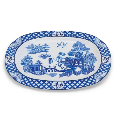Blue Willow Serving Platter Porcelain