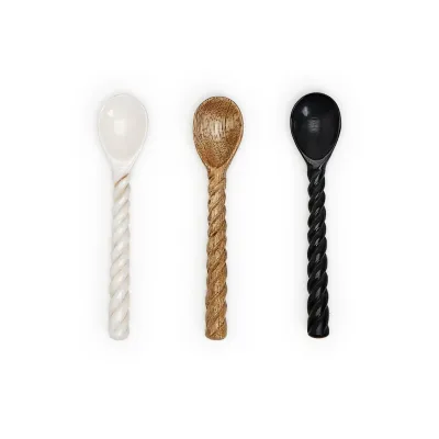 Set of Three Mini Hand-Carved Wood Spoons