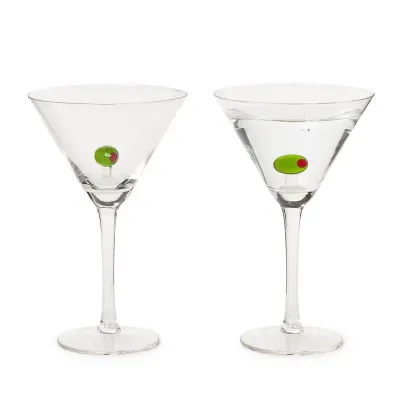 Martini Glass with Olive